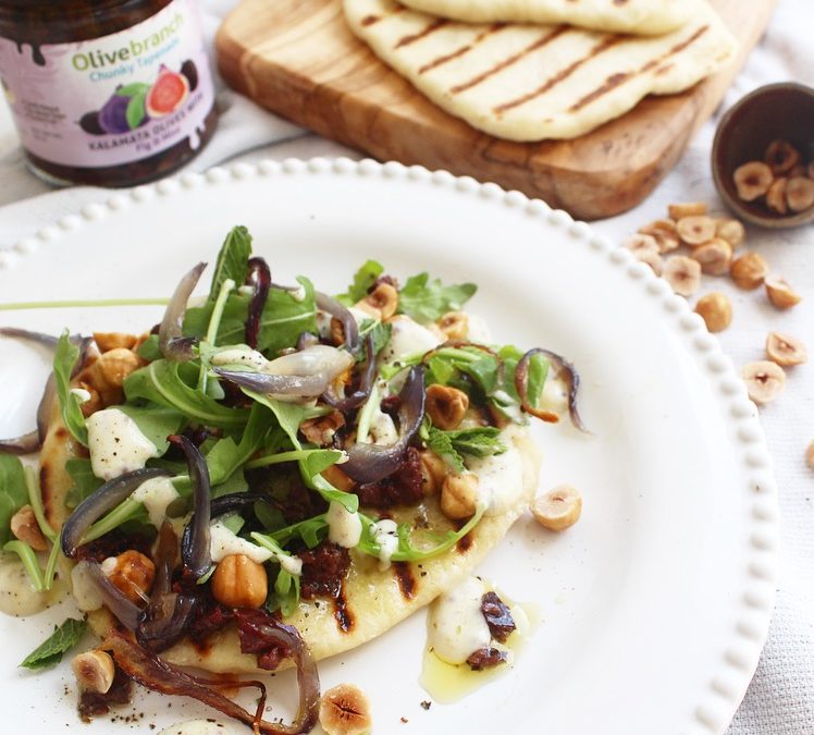 Vegan Flatbread with Fig and Mint Tapenade