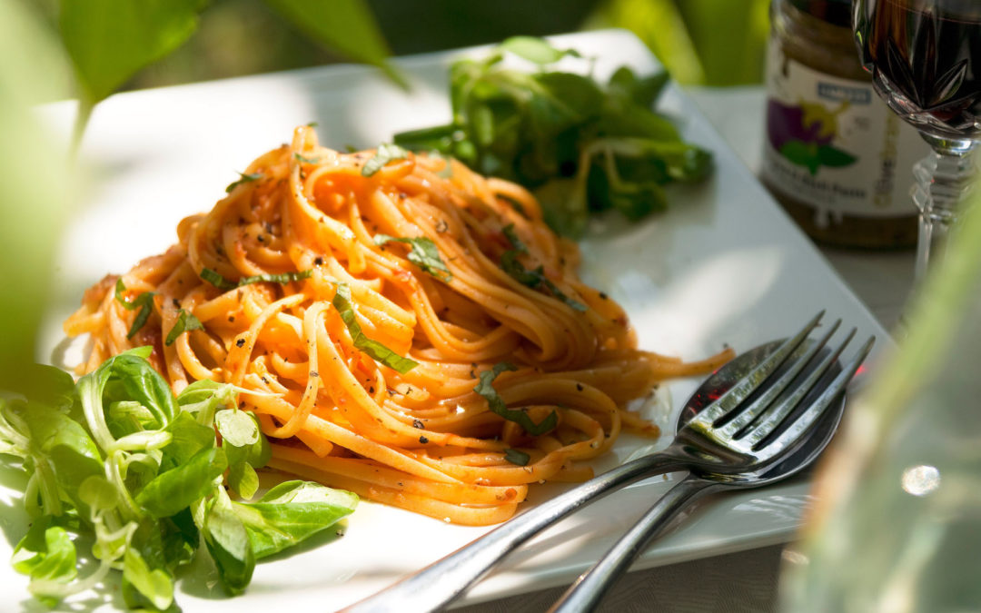 Spaghetti with Tomato & Aubergine Sauce