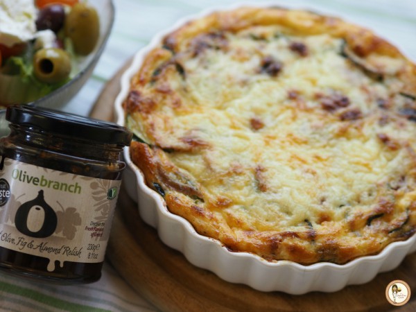 Sweet Olive, Fig and Almond Courgette Quiche